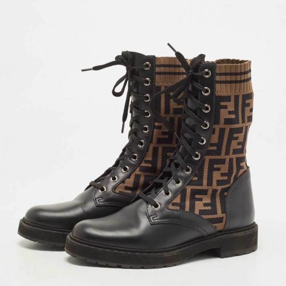 fendi monogram combat boots